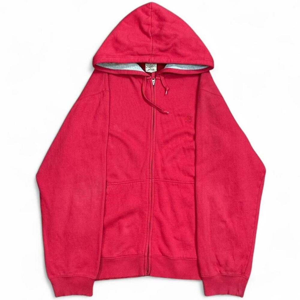 Vintage Timberland Men’s Stratham Issue Workwear Full-Zip Red Hoodie Size XXL